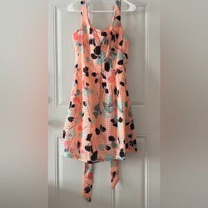 NWT ANNE KLEIN Fit & Flare Topstitch Pleated Lined Mini‎ Floral Dress Size 2